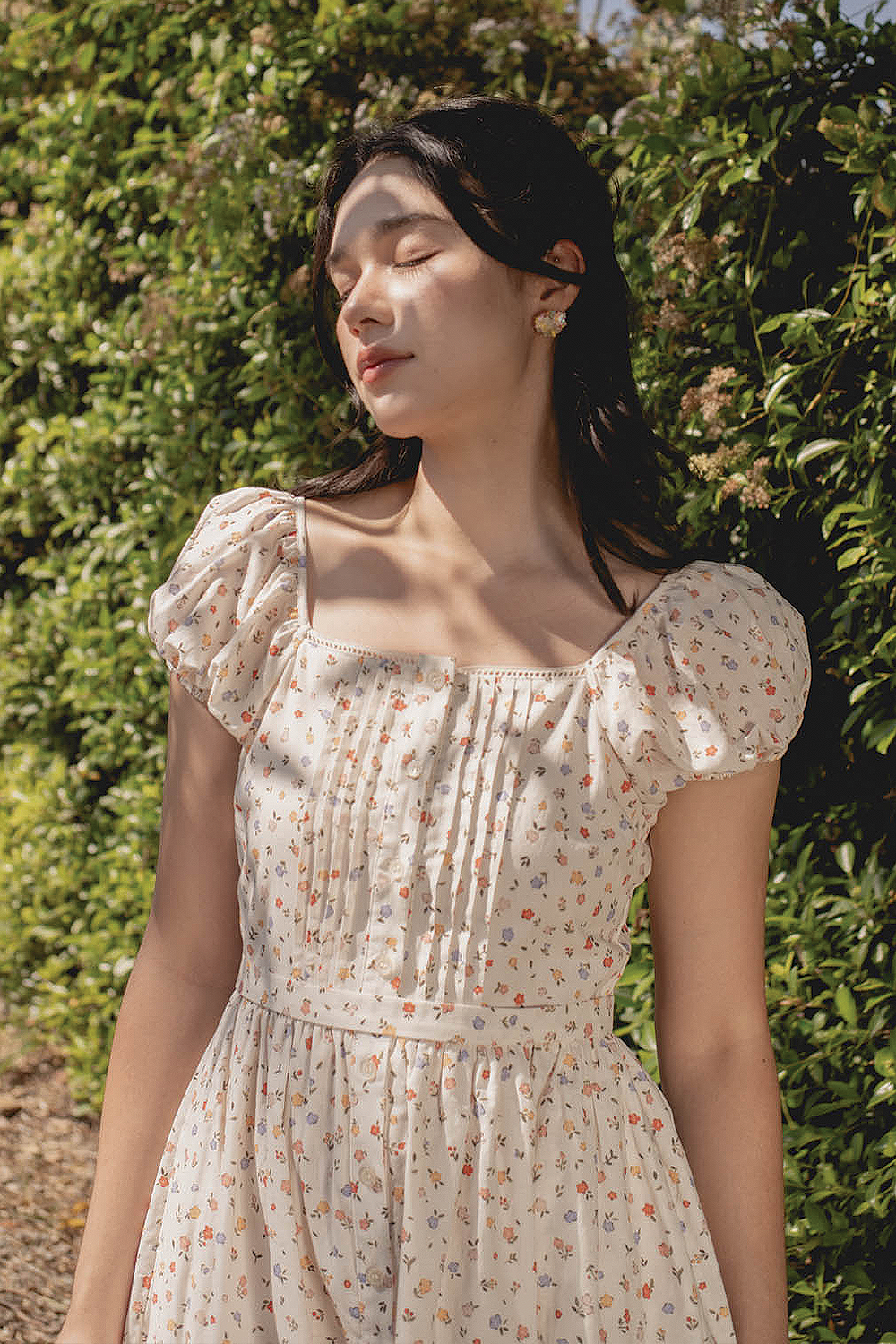 Poppies Button Dress (Vintage Lilac)