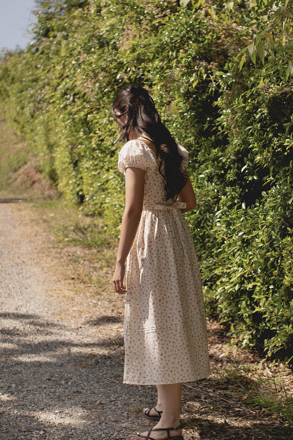 Poppies Button Dress (Vintage Lilac)