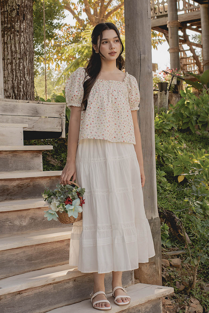 Poppies Puffy Blouse (Vibrant Blue)