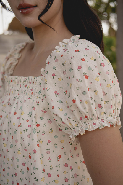 Poppies Puffy Blouse (Vibrant Blue)