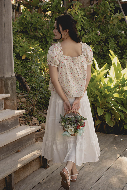 Poppies Puffy Blouse (Vibrant Blue)