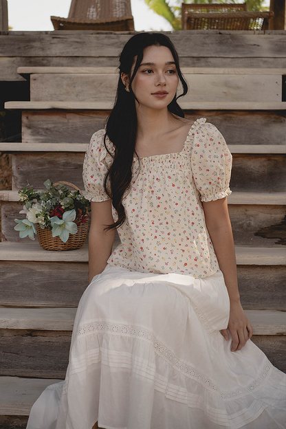 Poppies Puffy Blouse (Vibrant Blue)