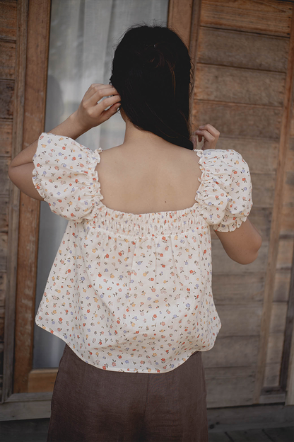 Poppies Puffy Blouse (Vintage Lilac)