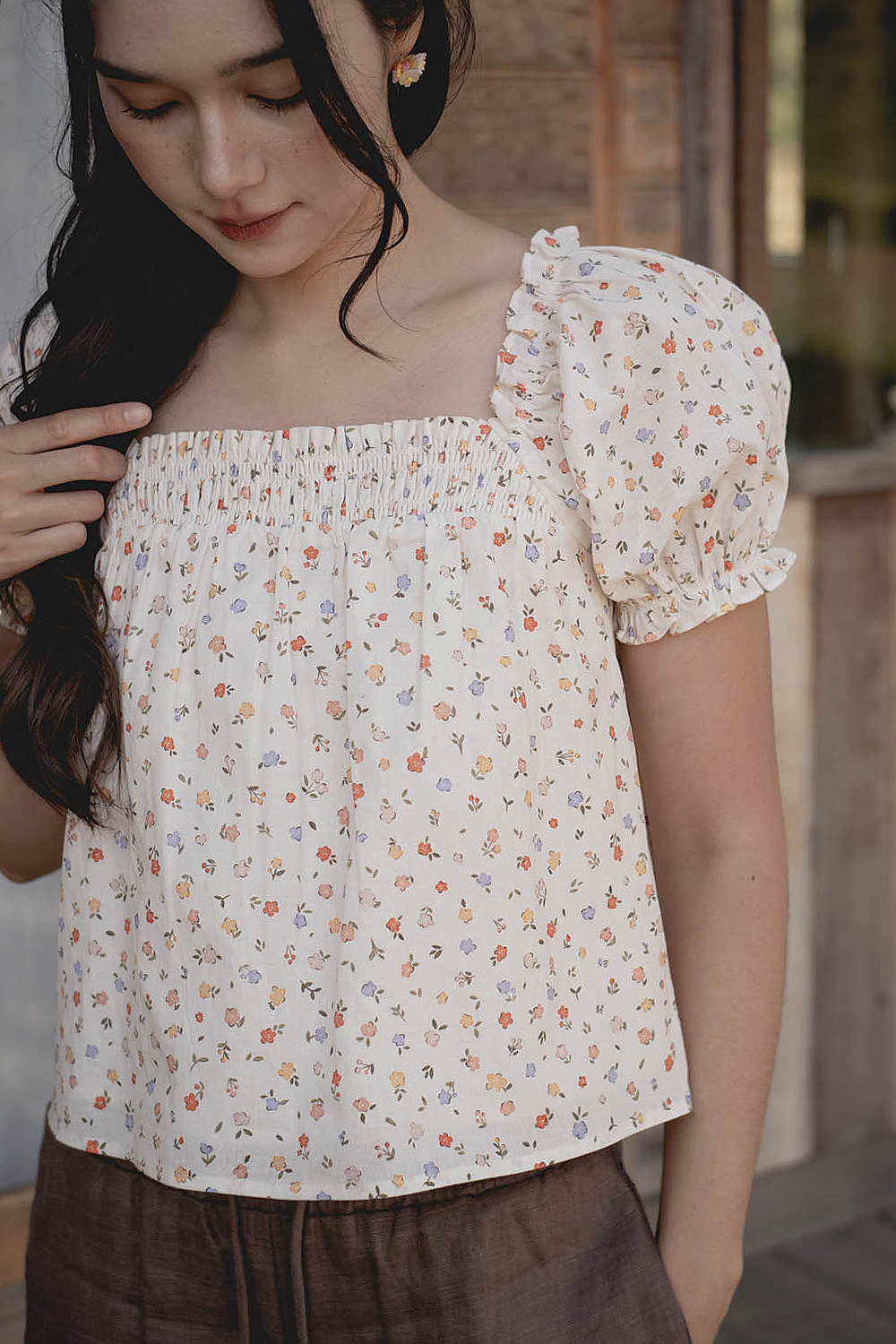 Poppies Puffy Blouse (Vintage Lilac)