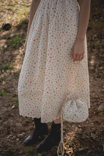 Poppies Square Ruffle Dress (Vibrant Blue)