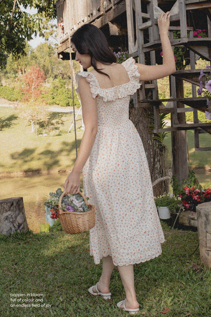 Poppies Square Ruffle Dress (Vintage Lilac)