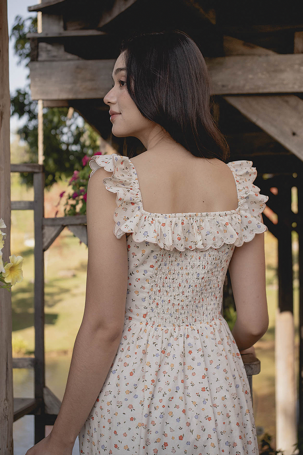 Poppies Square Ruffle Dress (Vintage Lilac)