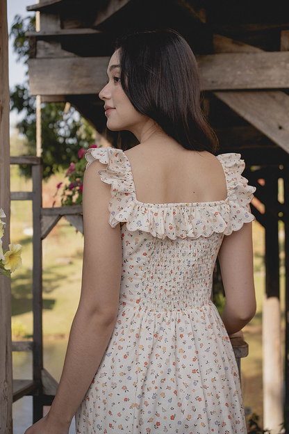 Poppies Square Ruffle Dress (Vintage Lilac)