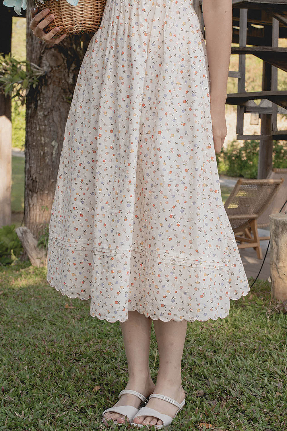 Poppies Square Ruffle Dress (Vintage Lilac)