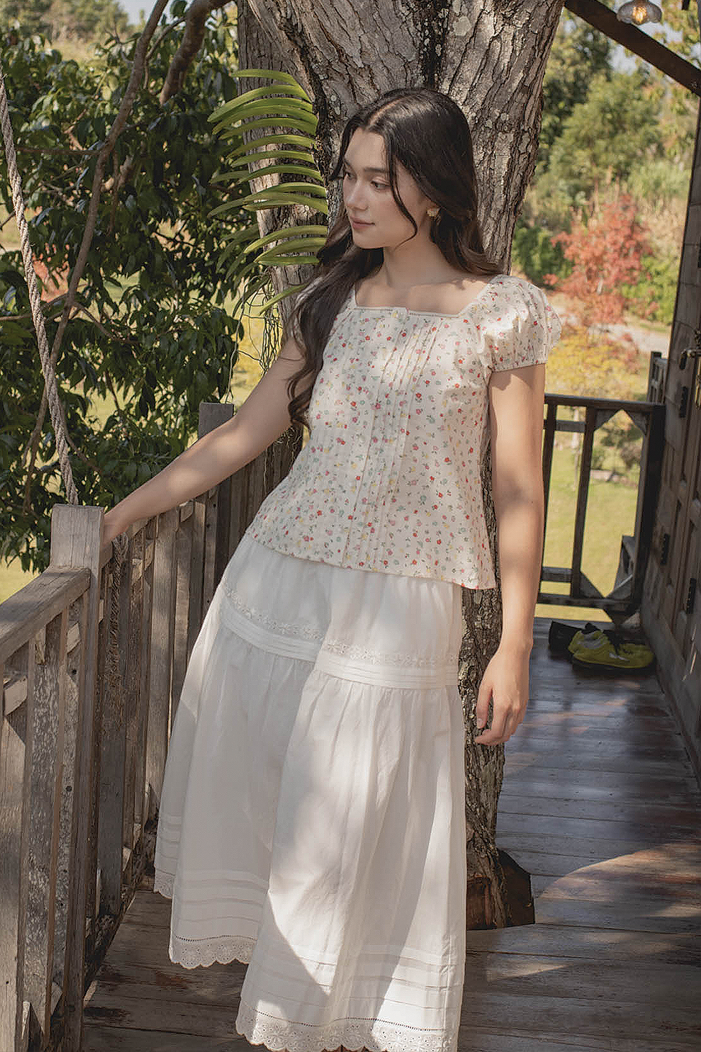 Poppies Button Blouse (Vibrant Blue)