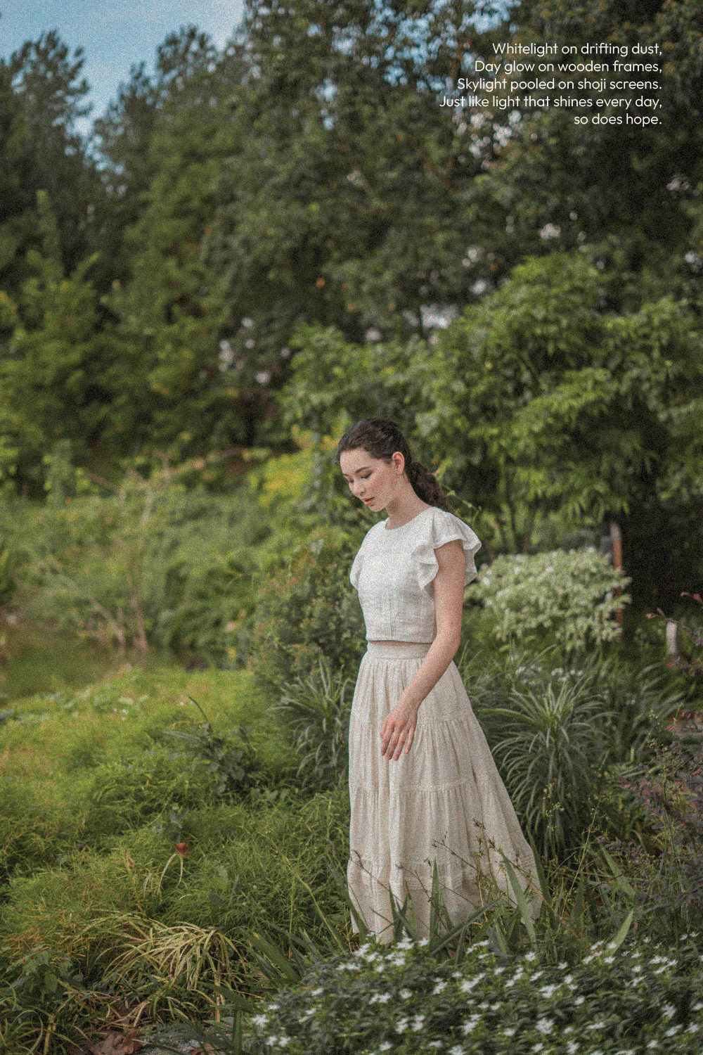 Shoji Flutter Top (White)