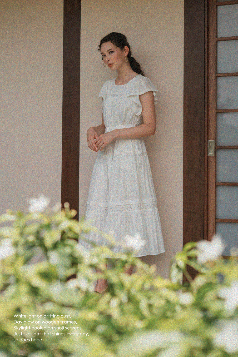 Shoji Flutter Tiered Dress (White)