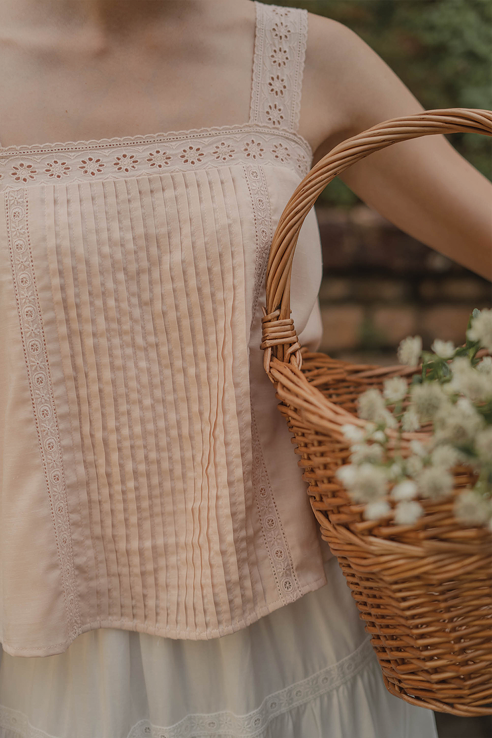 Solace Pintuck Square Top (Soft Peach)