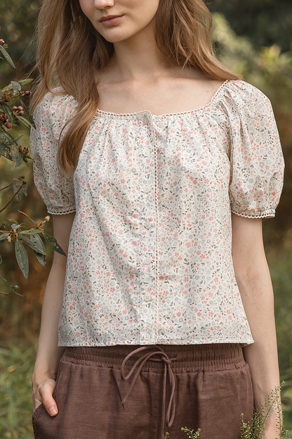 Bloom Puffy Blouse (Ivory)