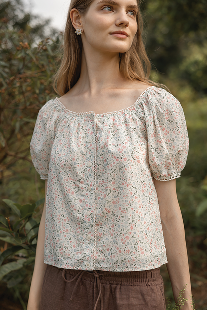 Bloom Puffy Blouse (Ivory)