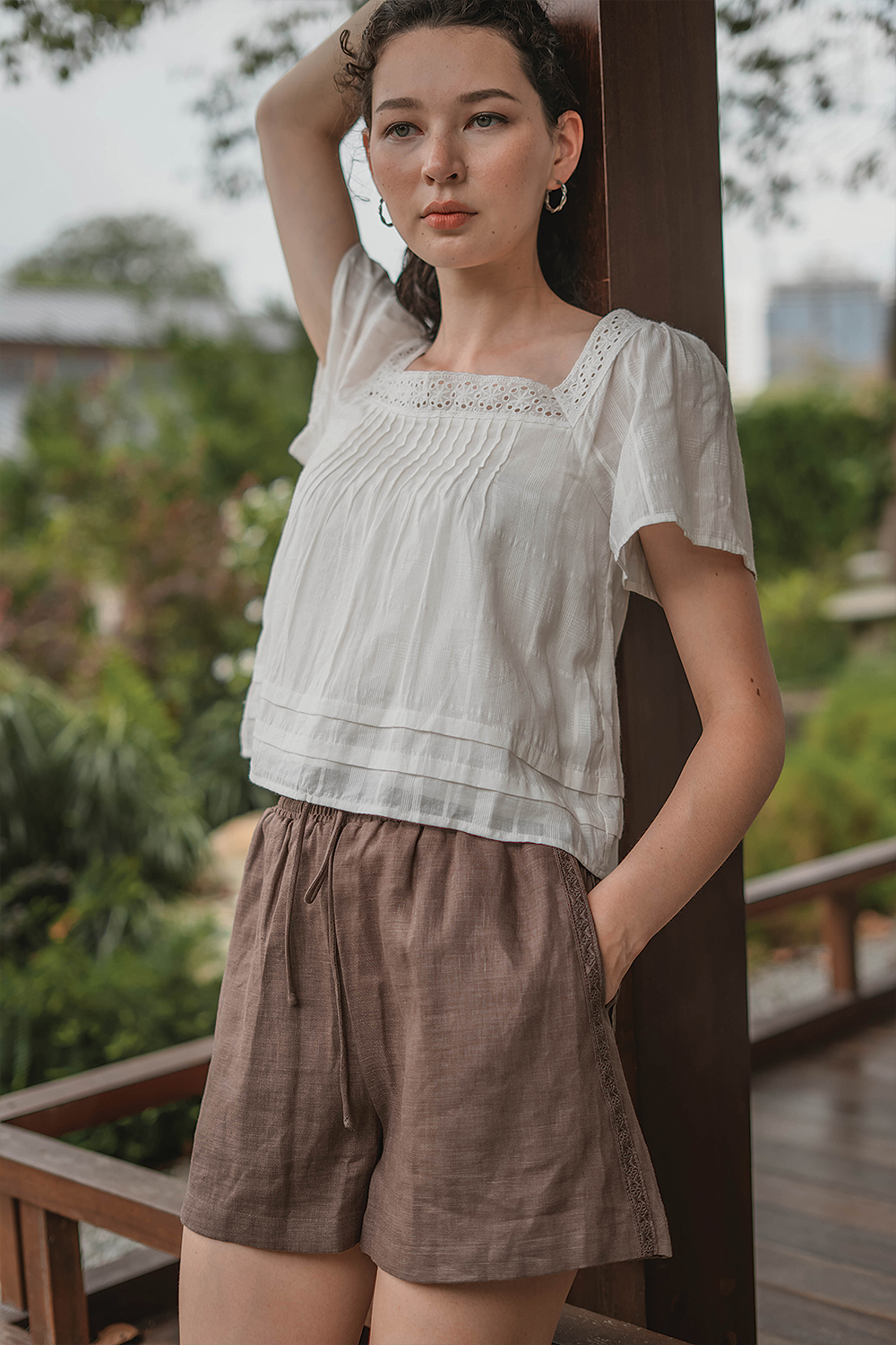 Linen Relaxed Shorts (Wood)