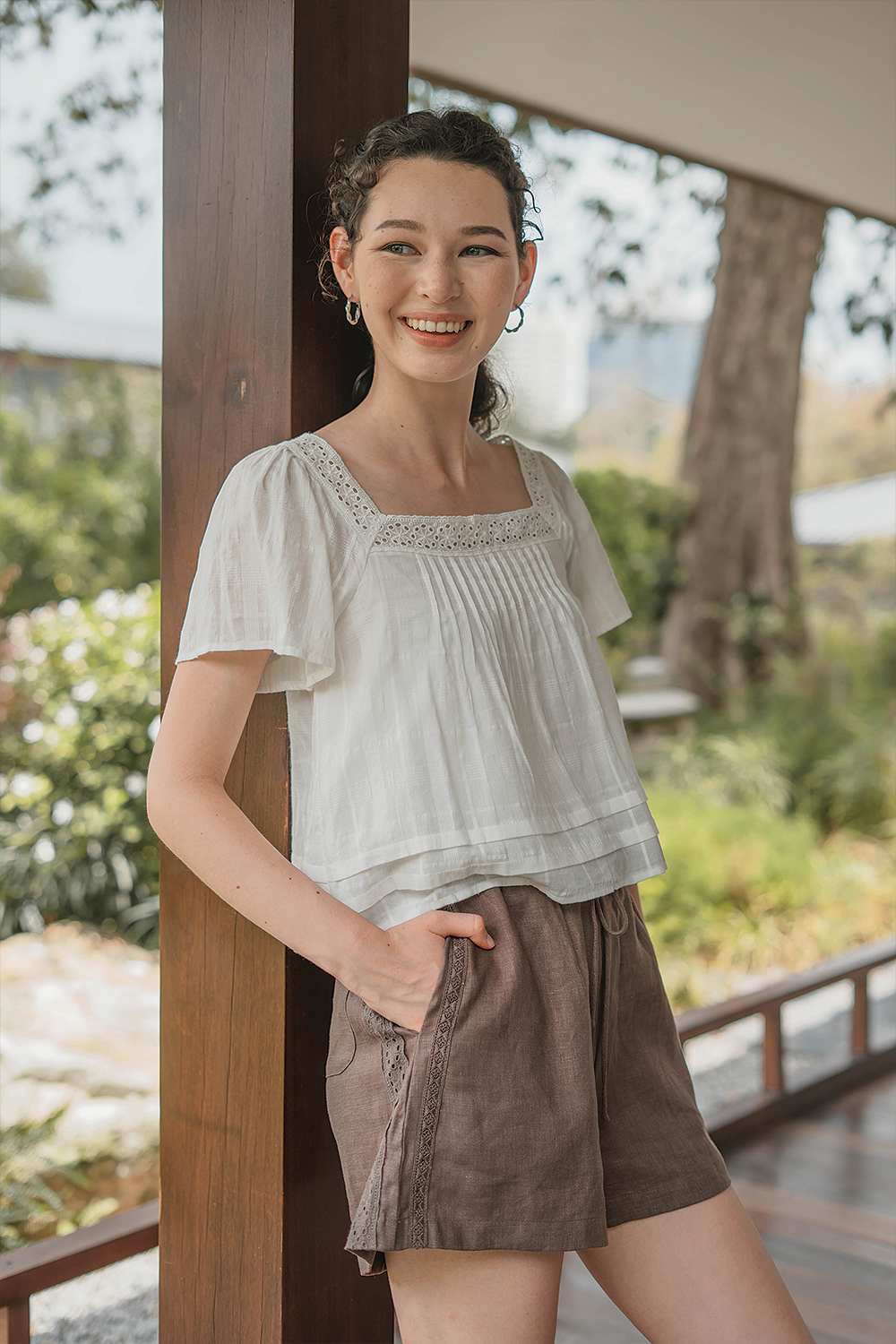 Linen Relaxed Shorts (Wood)