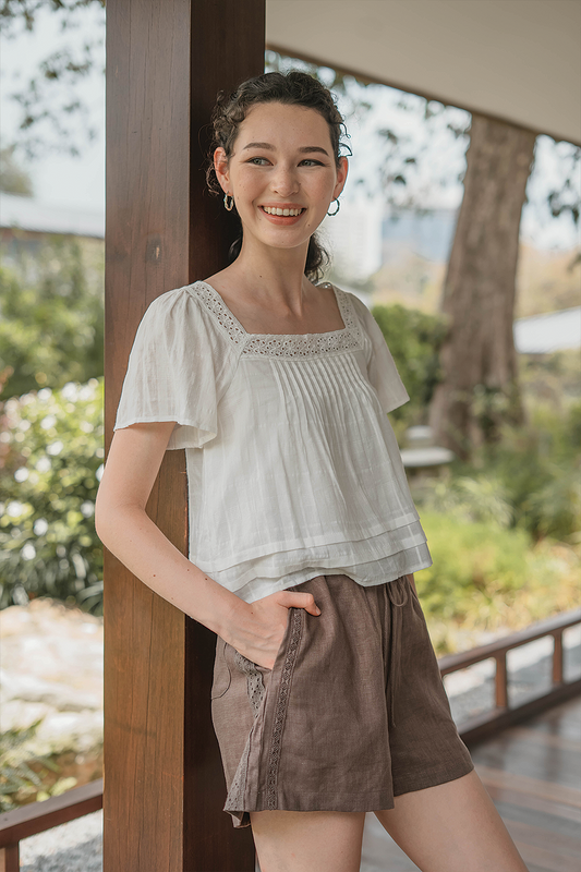 Linen Relaxed Shorts (Wood)