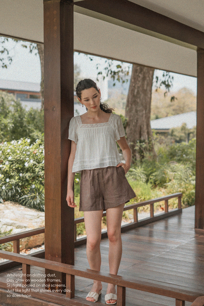 (Pre-order) Shoji Square Blouse (White)