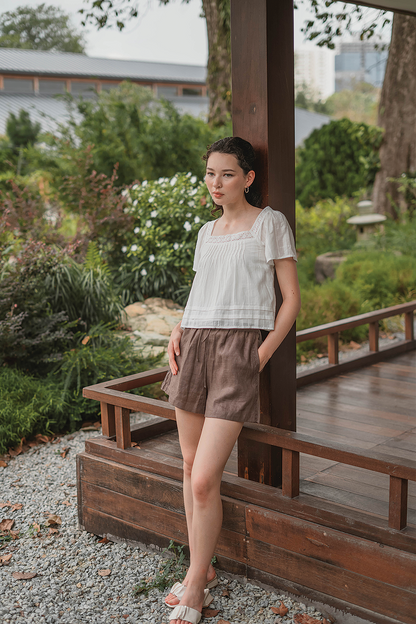 (Pre-order) Shoji Square Blouse (White)