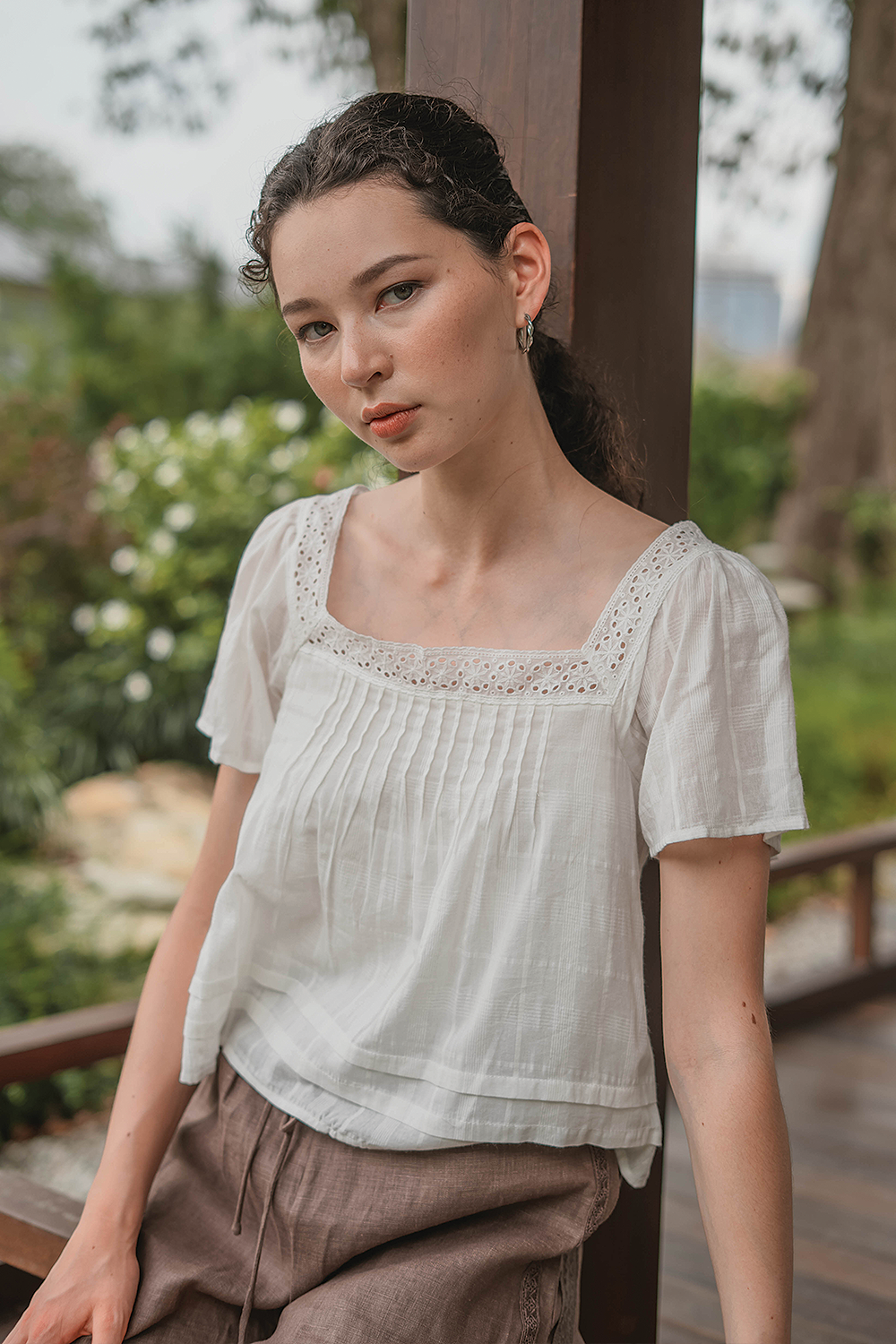 (Pre-order) Shoji Square Blouse (White)
