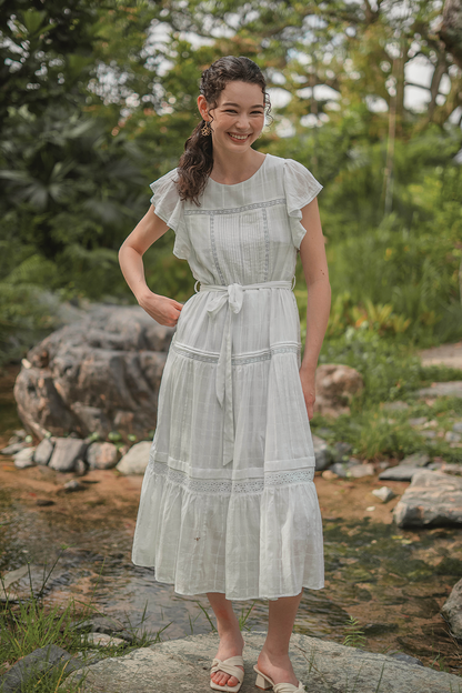 Shoji Flutter Tiered Dress (Skylight)