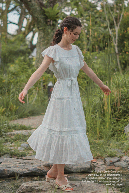 Shoji Flutter Tiered Dress (Skylight)