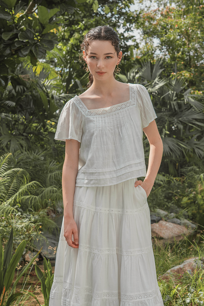 Shoji Square Blouse (Skylight)