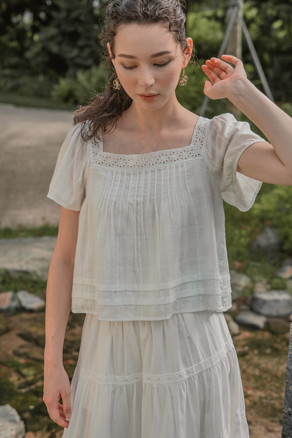 Shoji Square Blouse (Skylight)