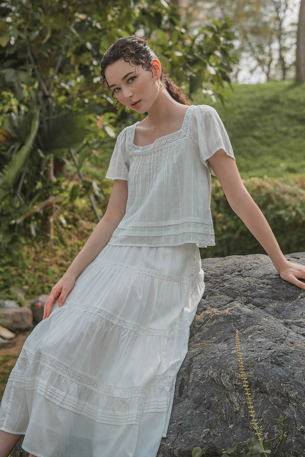 Shoji Square Blouse (Skylight)