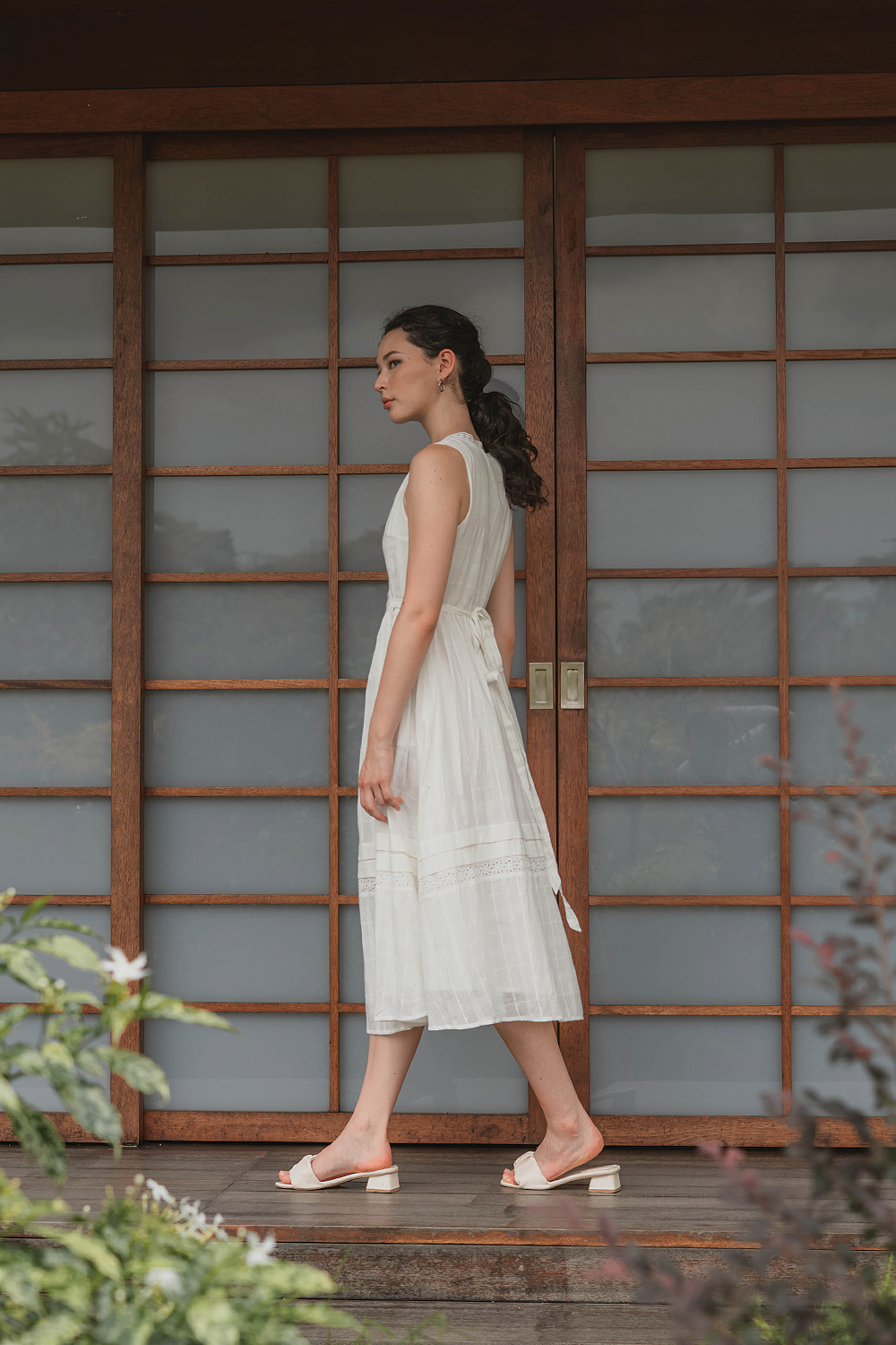 Shoji Wrap Dress (White)