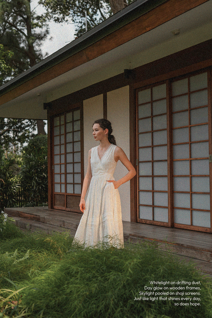 Shoji Wrap Dress (White)