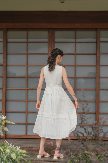 Shoji Wrap Dress (White)