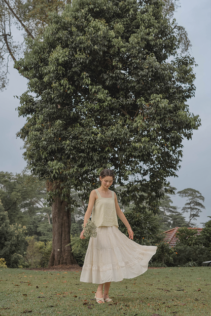 Solace Tiered Maxi Skirt (Natural)