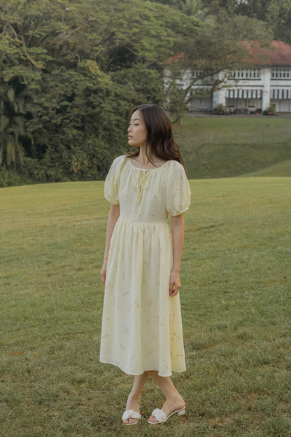 Tulips Embroidery Knotted Dress (Daylight)