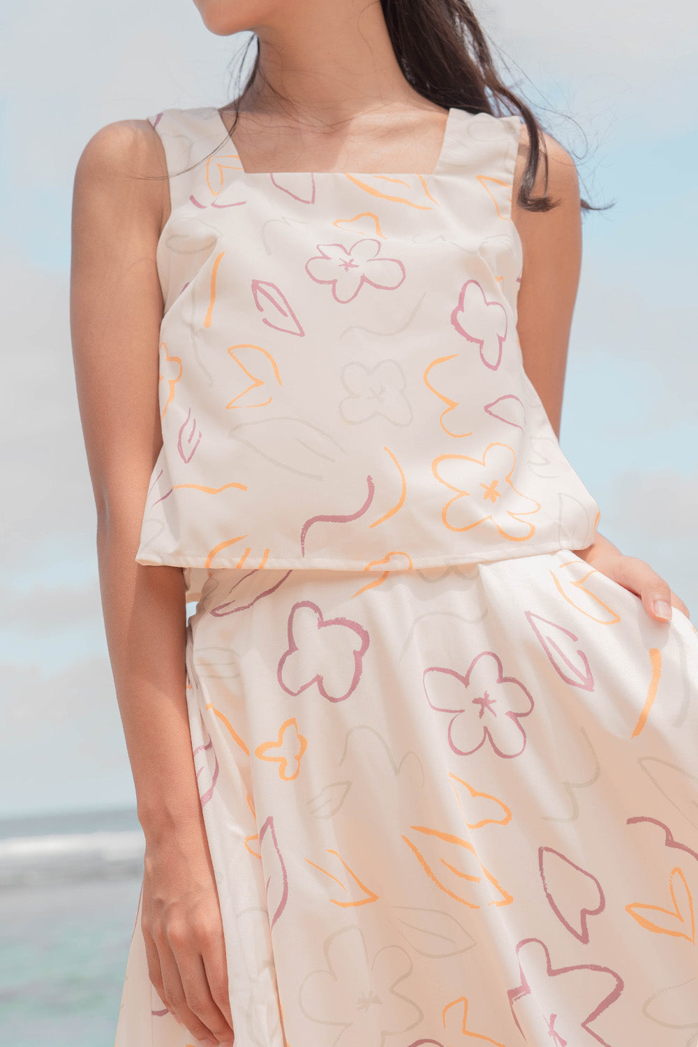 Flower Sketch Square Top