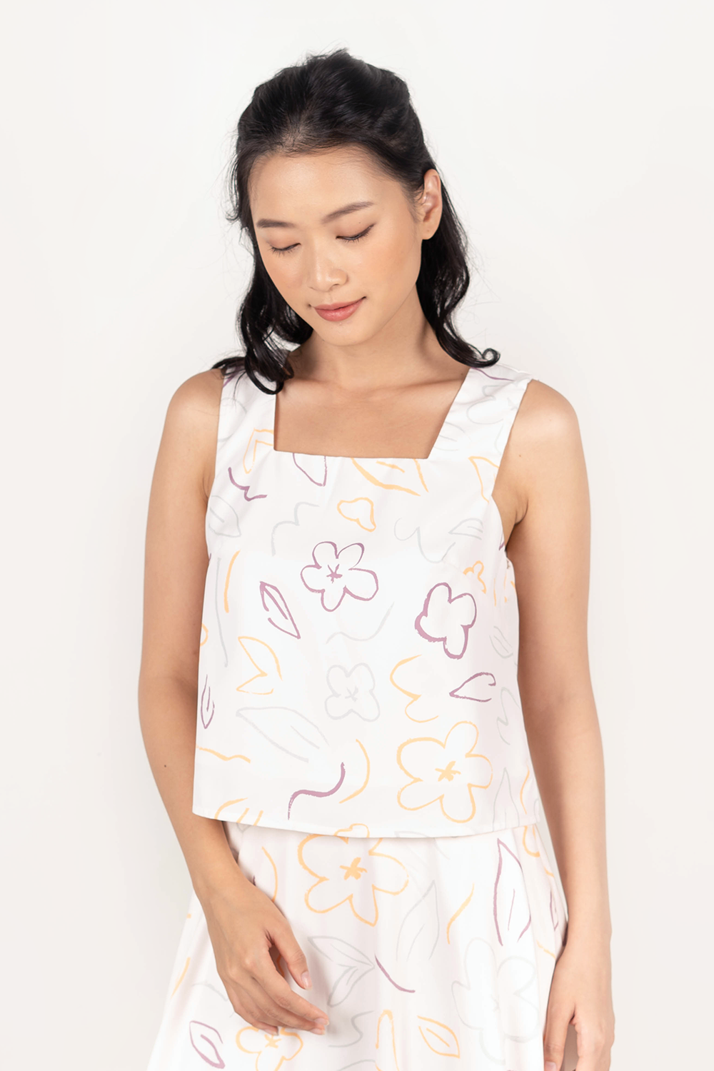 Flower Sketch Square Top