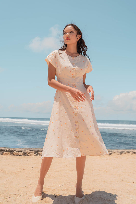 Palette Embroidery Midi Dress